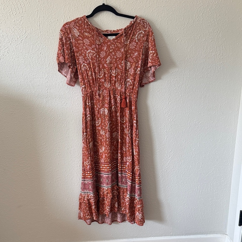 Knox Rose Terracotta Paisley Midi Dress